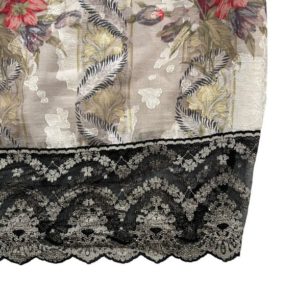 Anna Sui Floral Beaded Lace Trim Jacquard Shift Dress Multicolor 6 Boho Artsy - Picture 9 of 14